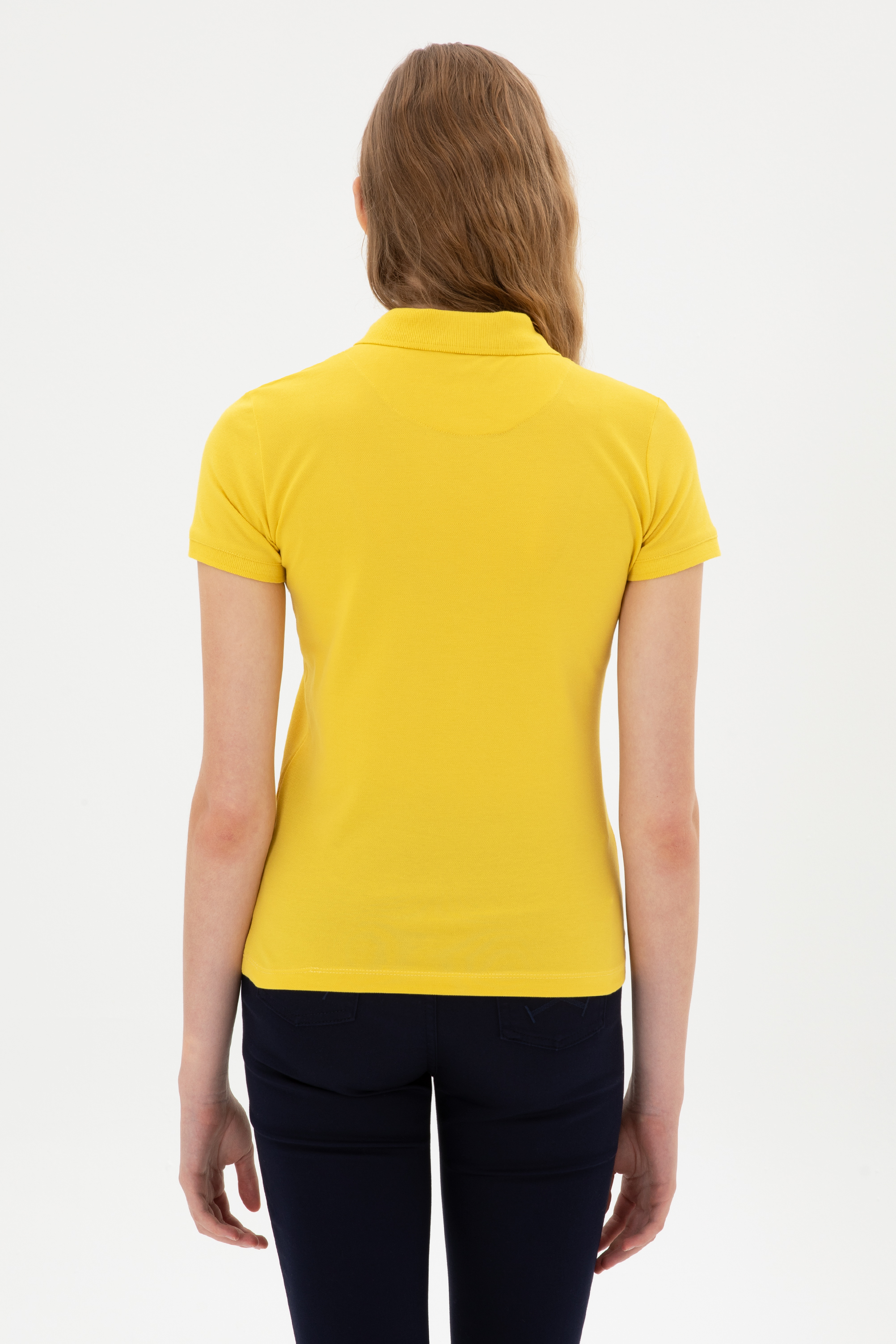 Kadın Sarı Basic Tişört - 50300896156