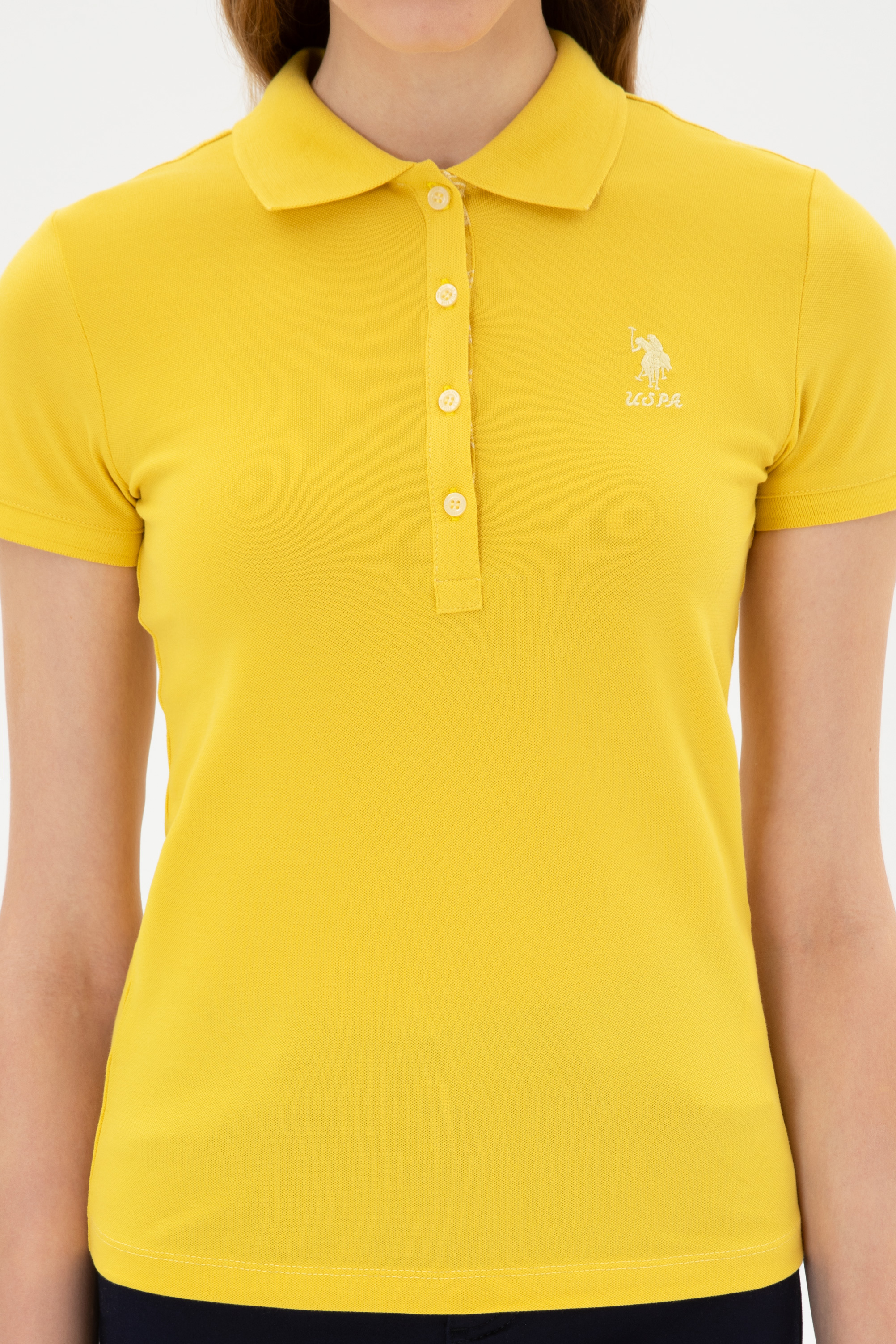 Kadın Sarı Basic Tişört - 50300896156