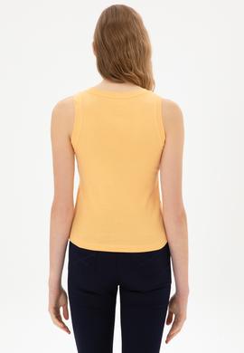 Kadın Turuncu Kolsuz Bisiklet Yaka Basic Tişört - 50300904084