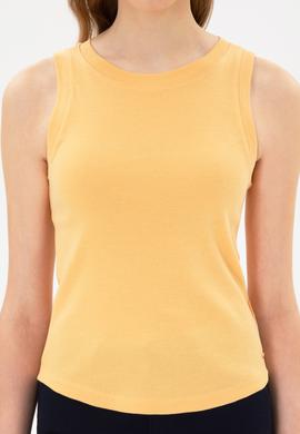 Kadın Turuncu Kolsuz Bisiklet Yaka Basic Tişört - 50300904084