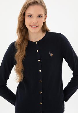 Kadın Lacivert Basic Triko Hırka - 50307737037