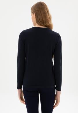 Kadın Lacivert Basic Triko Hırka - 50307737037