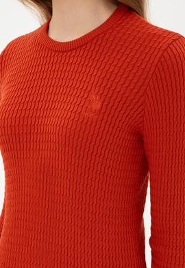 Kadın Kiremit Bisiklet Yaka Basic Kazak - 50307763099