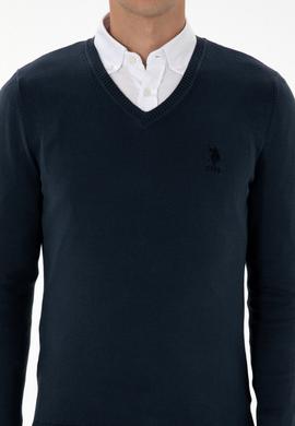 Erkek Açık Lacivert Basic Kazak - 50307745046