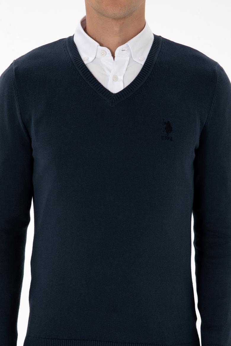 Erkek Açık Lacivert Basic Kazak - 50307745046