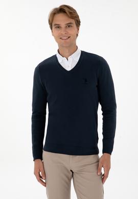 Erkek Açık Lacivert Basic Kazak - 50307745046