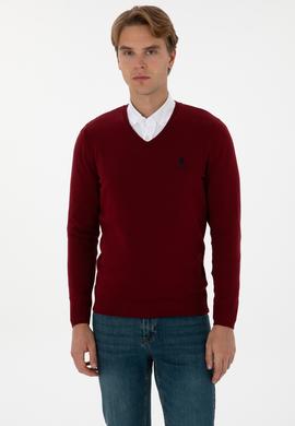 Erkek Bordo Basic Kazak - 50307745018