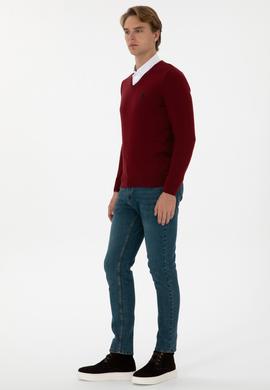 Erkek Bordo Basic Kazak - 50307745018