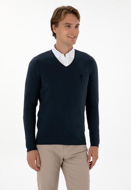 Erkek Açık Lacivert Basic Kazak - 50307745046