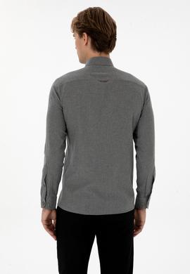 Erkek Gri Uzun Kollu Basic Gömlek - 50307686217
