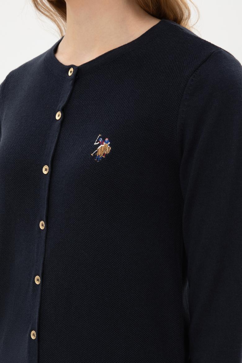 Kadın Lacivert Basic Triko Hırka - 50307737037