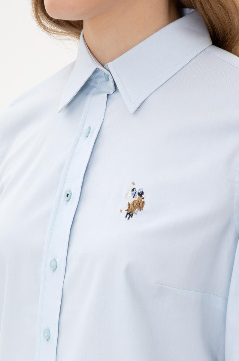 Kadın Açık Mavi Uzun Kollu Basic Gömlek