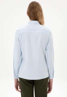 Kadın Açık Mavi Uzun Kollu Basic Gömlek - 50308038003