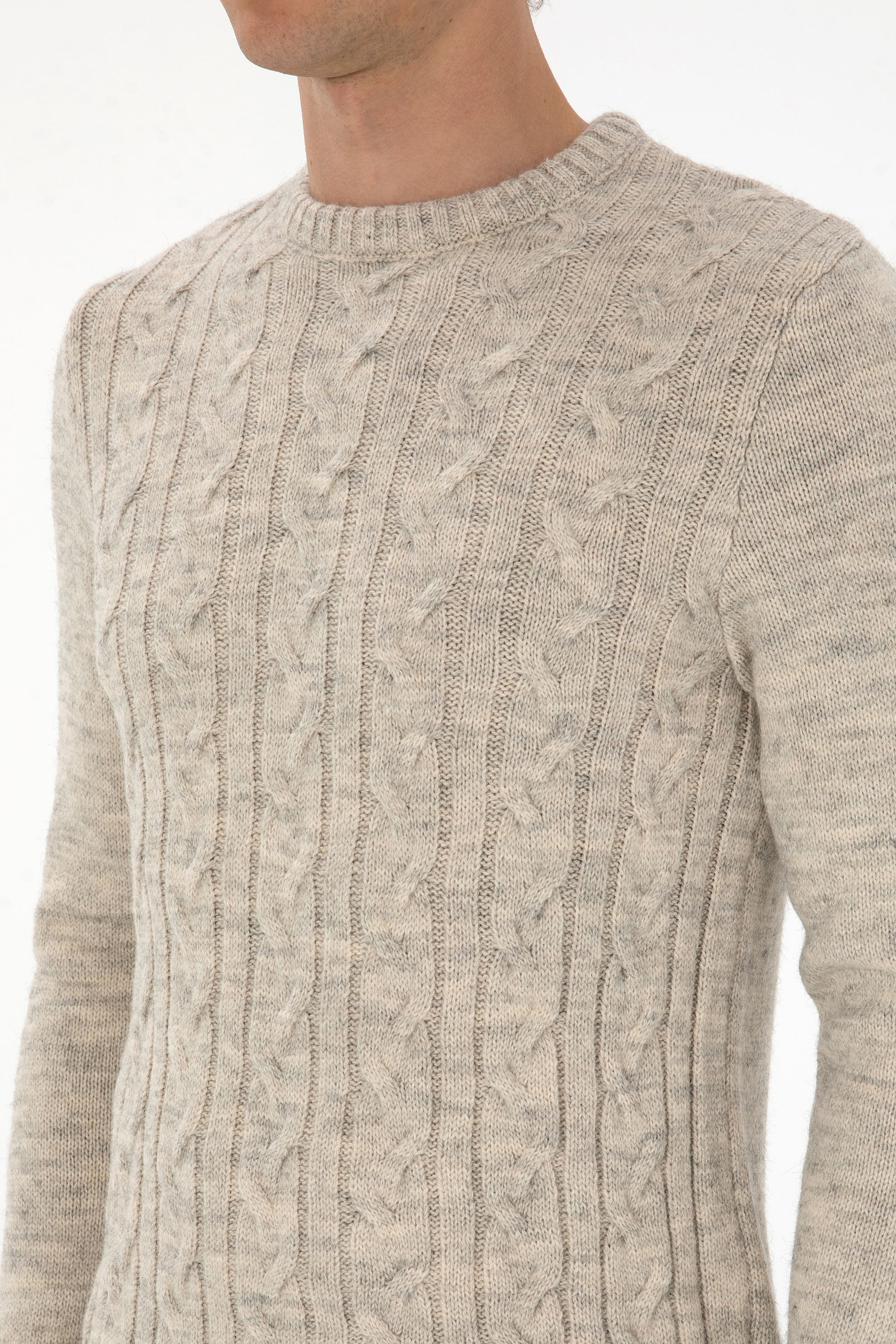Erkek Regular Fit Bisiklet Yaka Taş Kazak - Image 7
