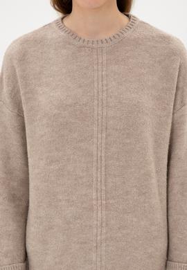 Kadın Taş Melanj Bisiklet Yaka Kazak - 50307879012