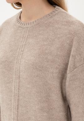 Kadın Taş Melanj Bisiklet Yaka Kazak - 50307879012