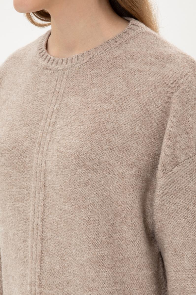 Kadın Taş Melanj Bisiklet Yaka Kazak