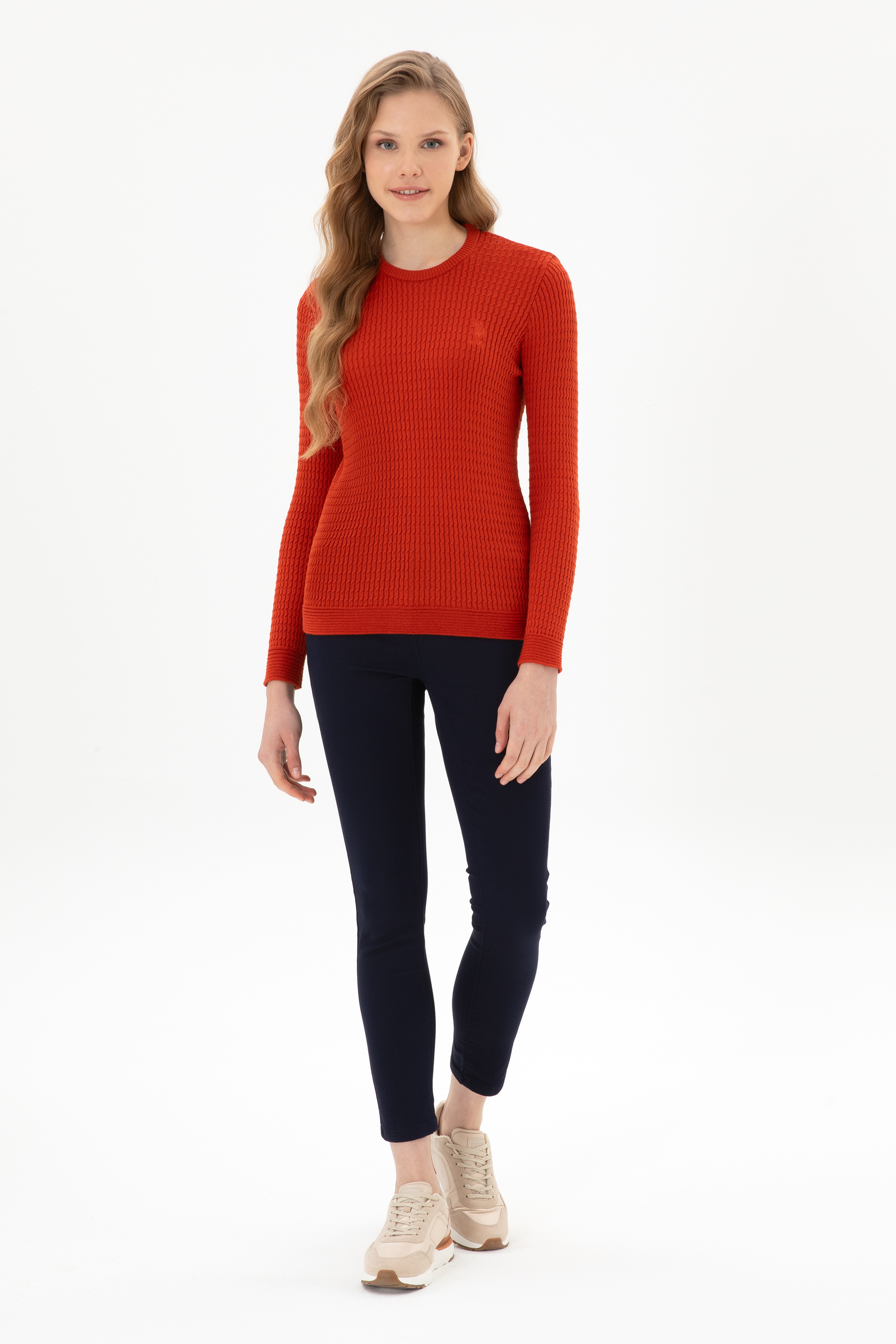 Kadın Lacivert Toothpick Fit Kanvas Pantolon - Image 1