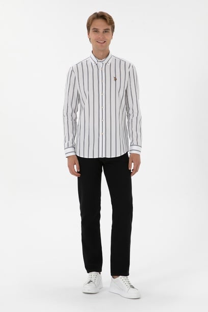 Erkek Regular Fit Siyah Kanvas Pantolon