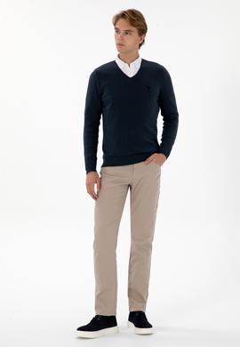 Erkek Koyu Bej Kanvas Pantolon - 50311612053