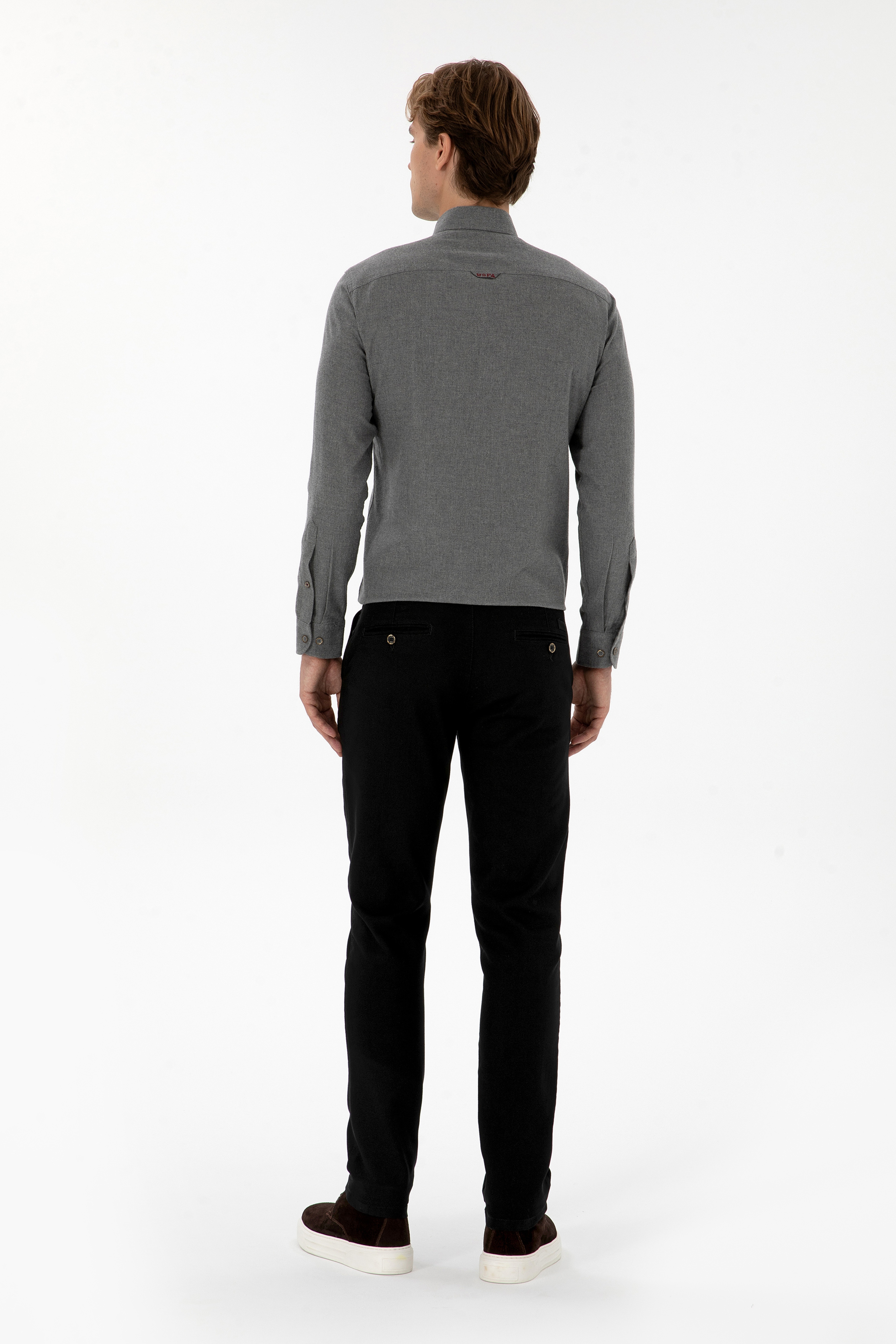 Erkek Slim Fit Siyah Kanvas Pantolon - Image 4