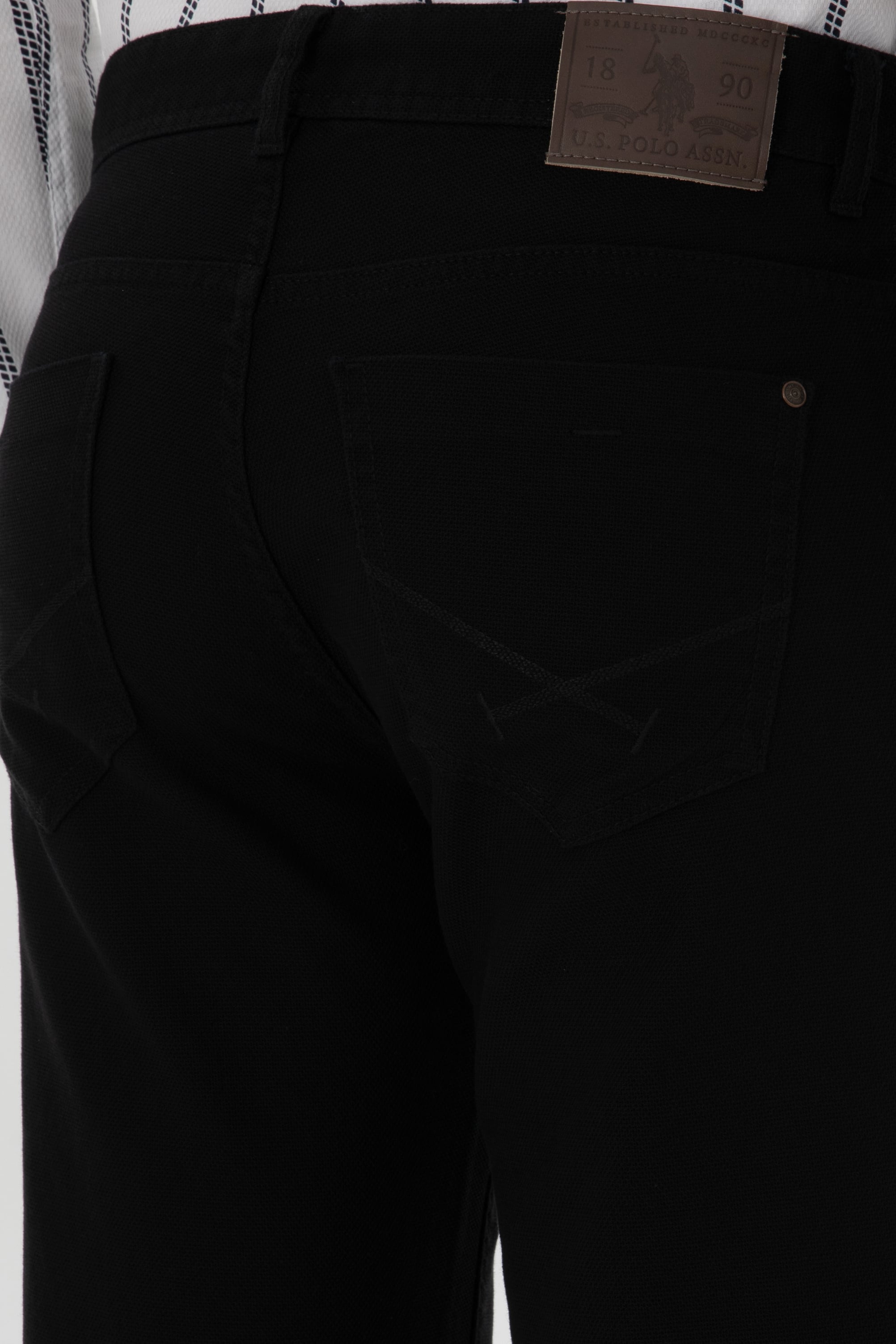 Erkek Regular Fit Siyah Kanvas Pantolon