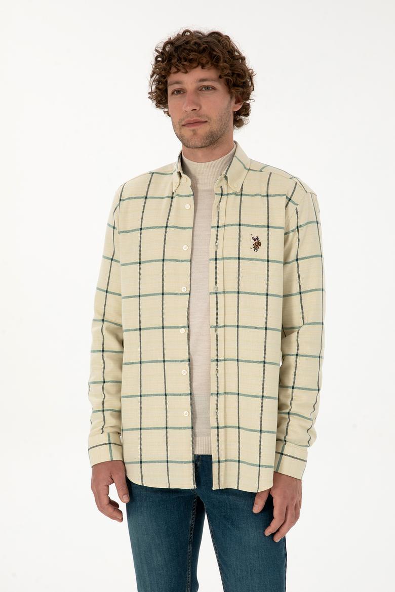 Erkek Koyu Yeşil Uzun Kollu Gömlek - 50316617014