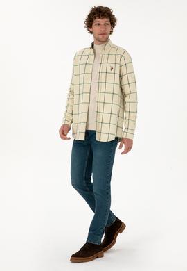 Erkek Koyu Yeşil Uzun Kollu Gömlek - 50316617014