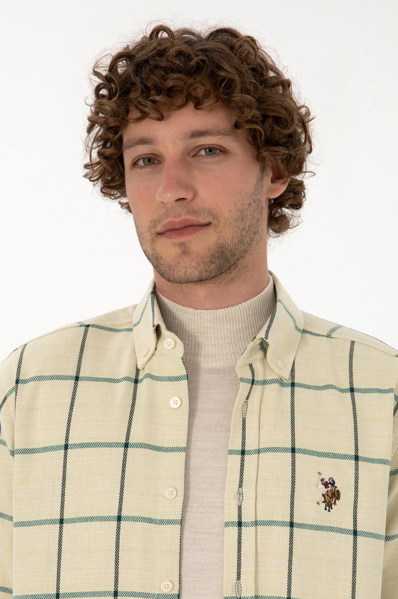 Erkek Koyu Yeşil Uzun Kollu Gömlek