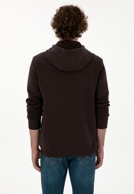 Erkek Regular Fit Koyu Kahverengi Şardonlu Örme Hırka - 50313755110