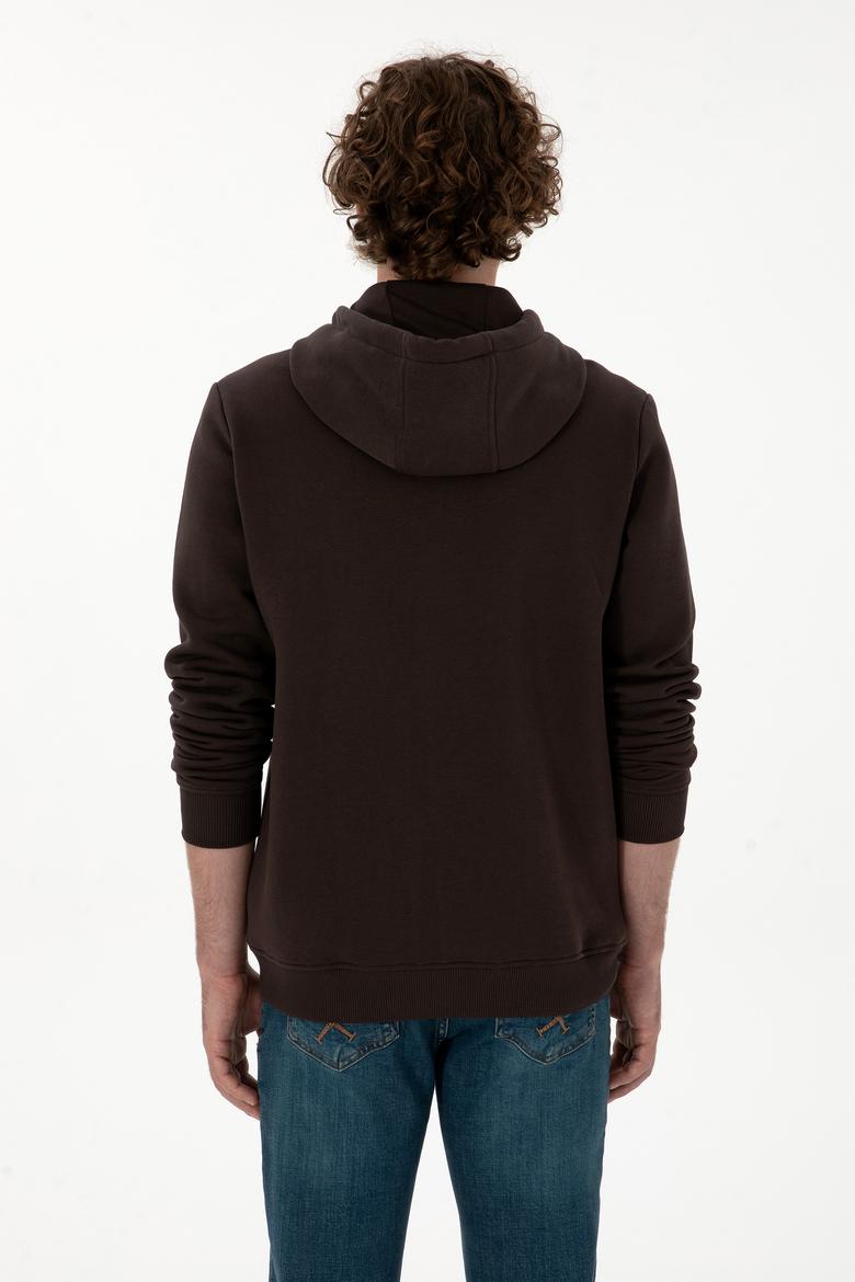 Erkek Regular Fit Koyu Kahverengi Şardonlu Örme Hırka - 50313755110