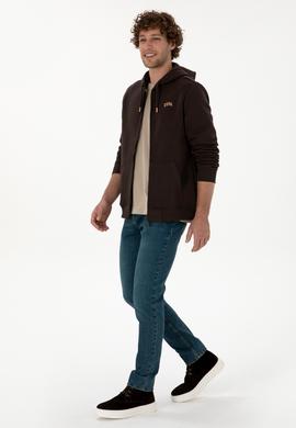 Erkek Regular Fit Koyu Kahverengi Şardonlu Örme Hırka - 50313755110