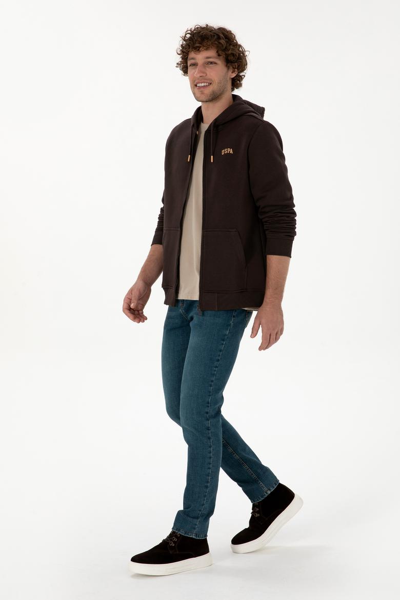 Erkek Regular Fit Koyu Kahverengi Şardonlu Örme Hırka - 50313755110