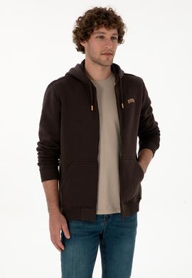 Erkek Regular Fit Koyu Kahverengi Şardonlu Örme Hırka - 50313755110