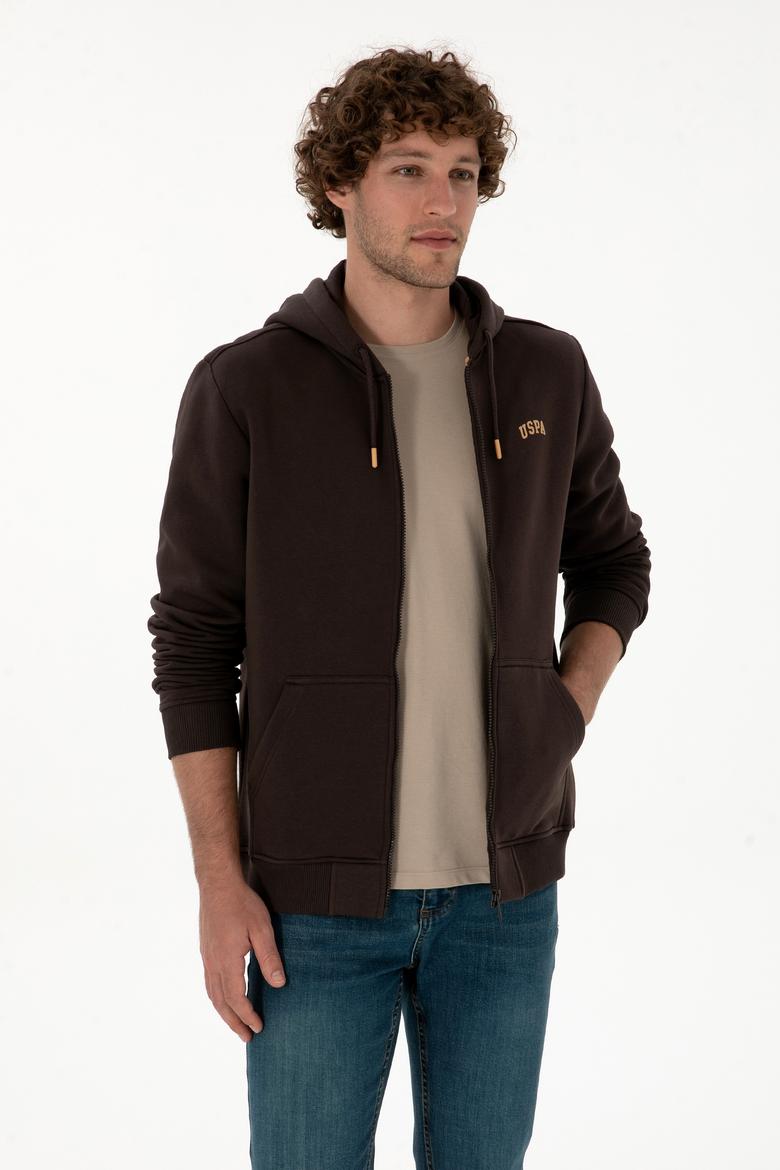 Erkek Regular Fit Koyu Kahverengi Şardonlu Örme Hırka - 50313755110