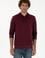 Erkek Regular Fit Kapüşonlu Koyu Bordo Basic Sweatshirt