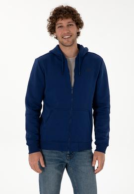 Erkek Regular Fit İndigo Şardonlu Örme Hırka - 50313755163