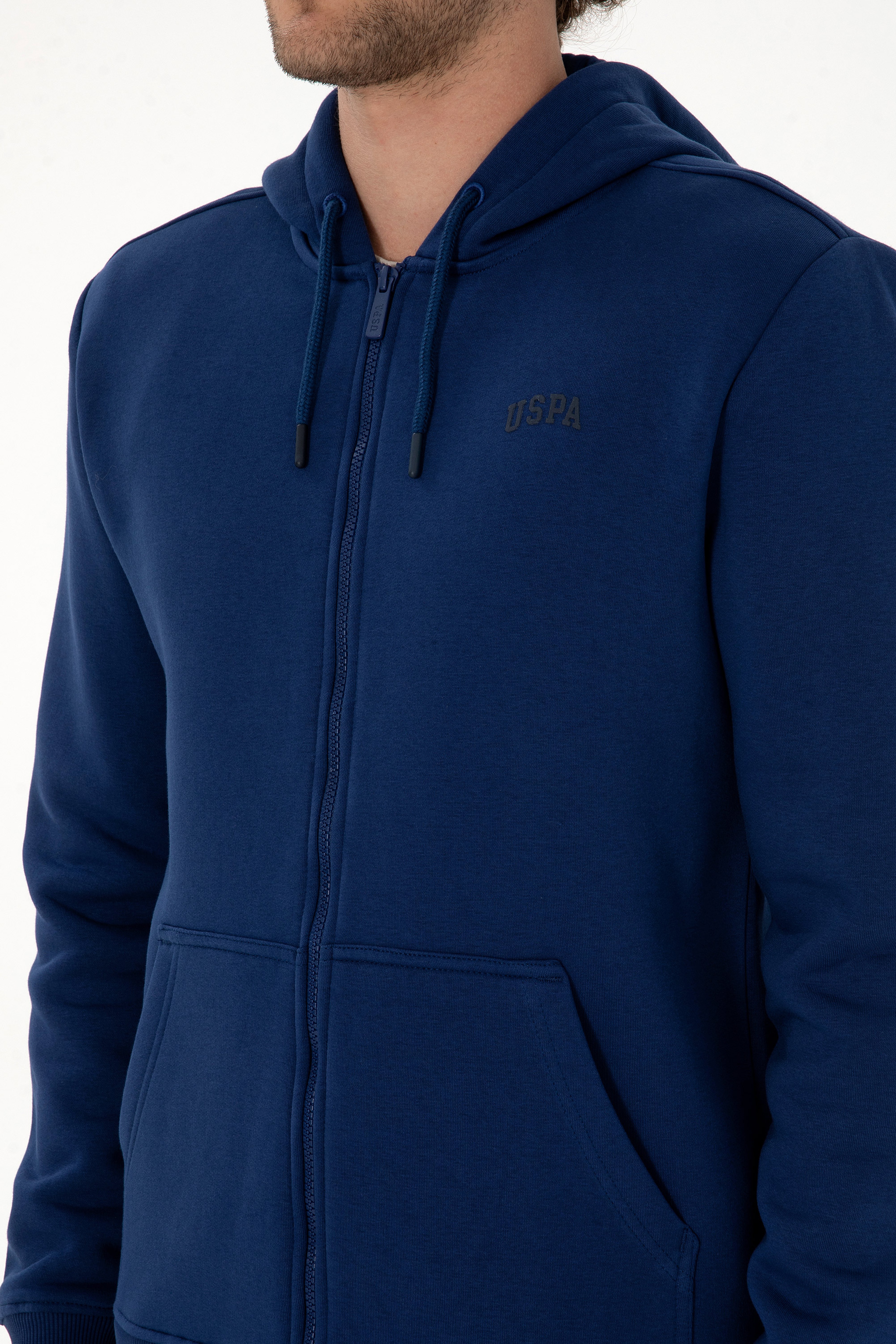 Erkek Regular Fit İndigo Şardonlu Örme Hırka - Image 7