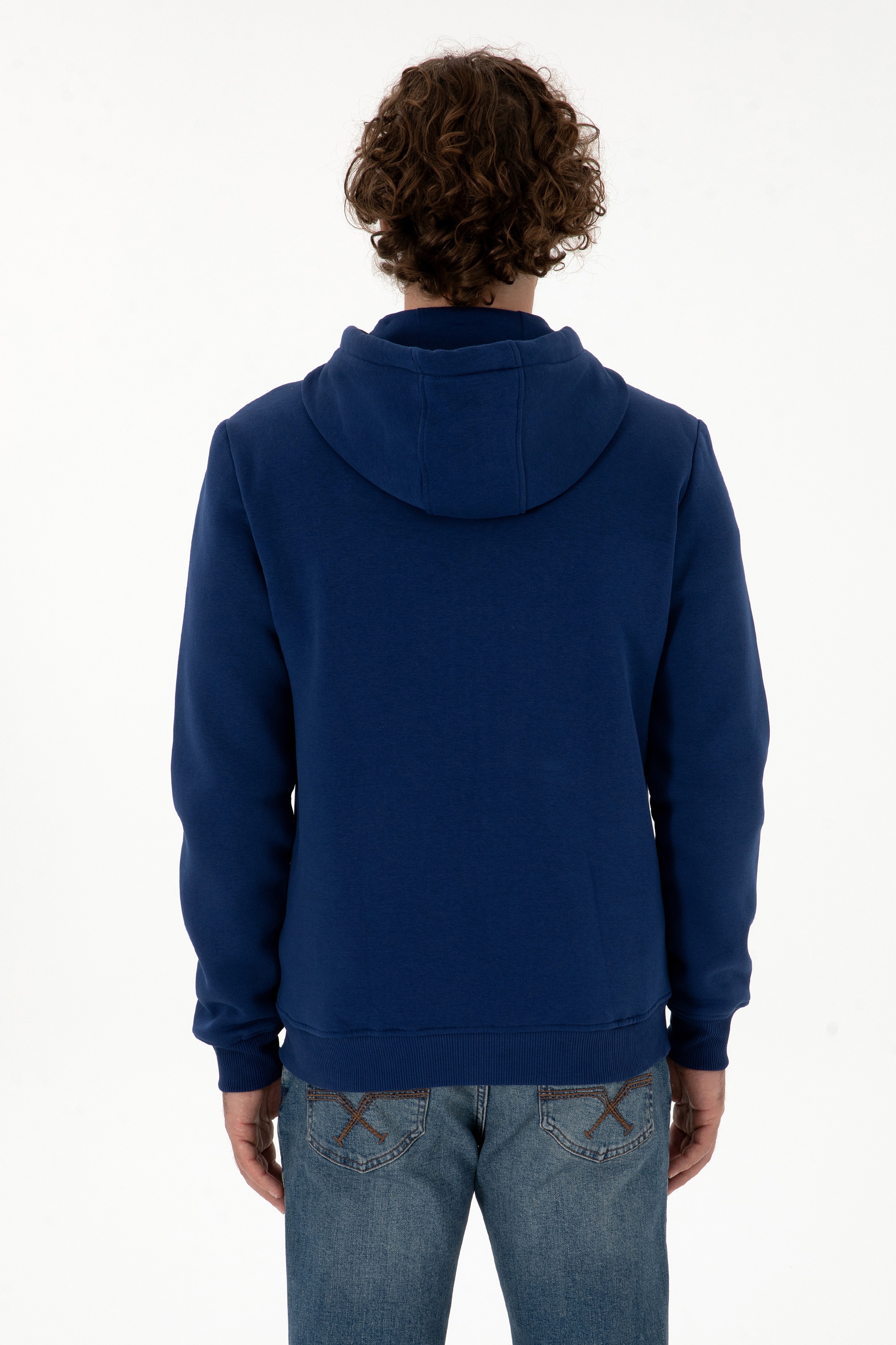 Erkek Regular Fit İndigo Şardonlu Örme Hırka - Image 5