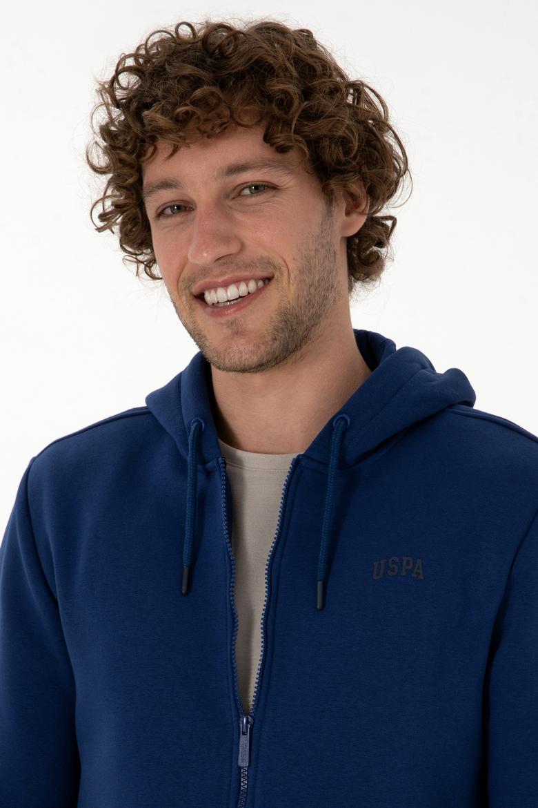 Erkek Regular Fit İndigo Şardonlu Örme Hırka - 50313755163