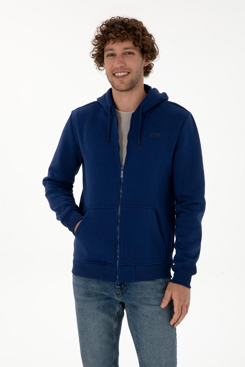 Erkek Regular Fit İndigo Şardonlu Örme Hırka - 50313755163