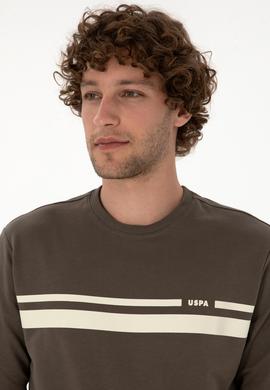 Erkek Regular Fit Bisiklet Yaka Vizon İnce Sweatshirt - 50313801023