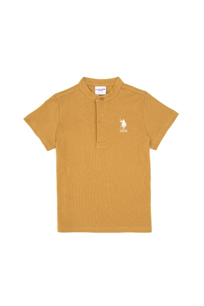 Erkek Çocuk Hardal Bisiklet Yaka Tişört