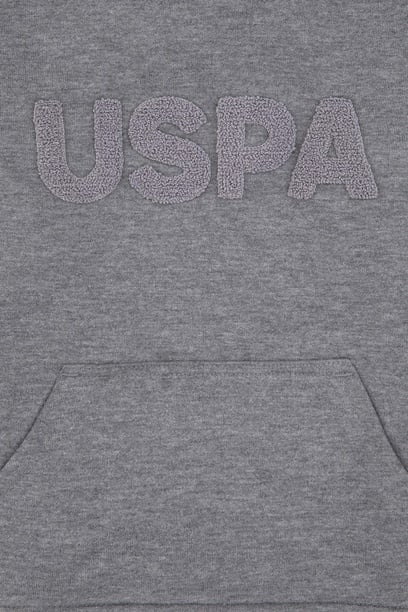 Erkek Çocuk Gri Melanj Basic Kapüşonlu Sweatshirt