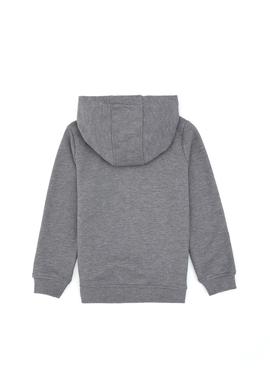 Erkek Çocuk Gri Melanj Basic Kapüşonlu Sweatshirt - 50307721011