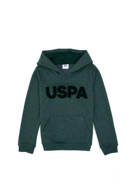 Erkek Çocuk Koyu Yeşil Basic Kapüşonlu Sweatshirt - 50307721020