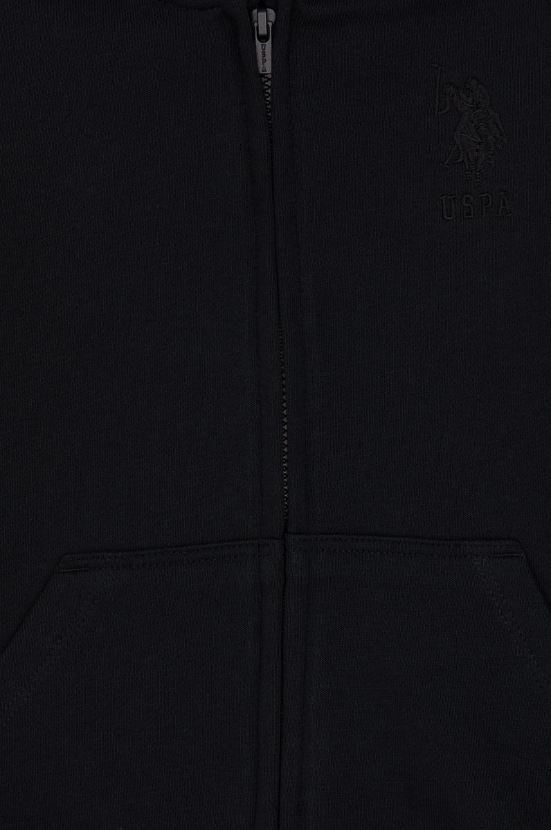 Erkek Çocuk Siyah Basic Kapüşonlu Sweatshirt