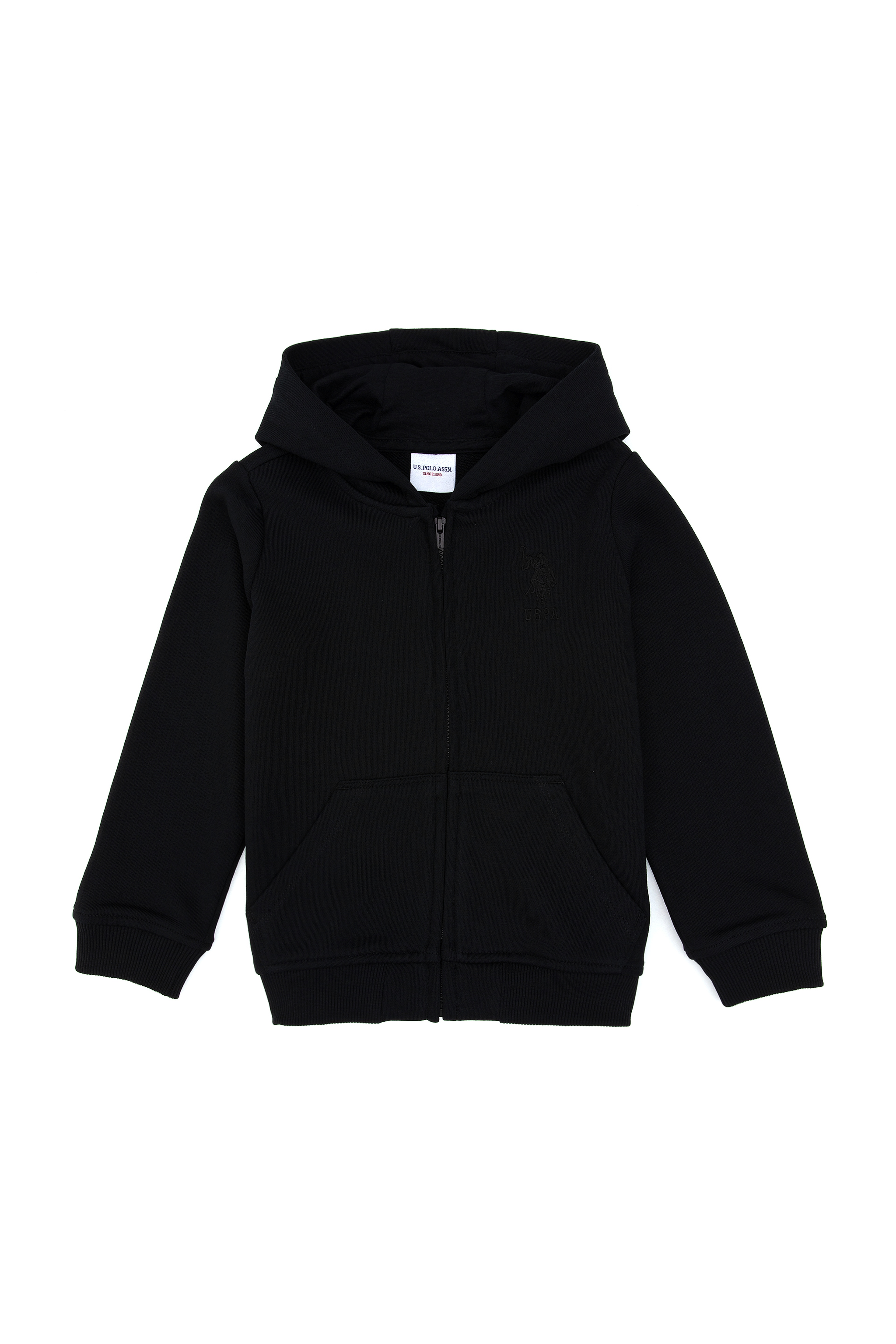 Erkek Çocuk Siyah Basic Kapüşonlu Sweatshirt - Image 1
