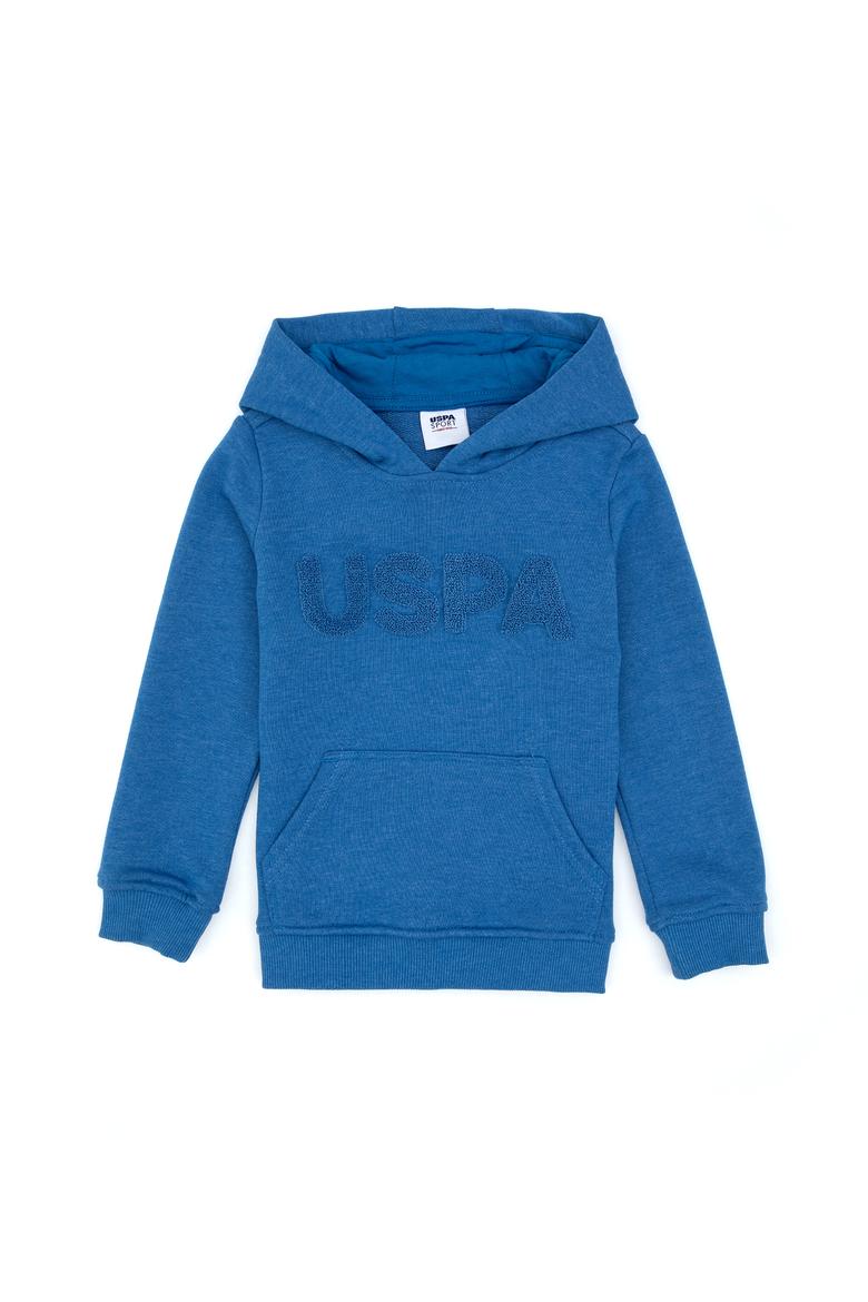 Erkek Çocuk Mavi Basic Kapüşonlu Sweatshirt