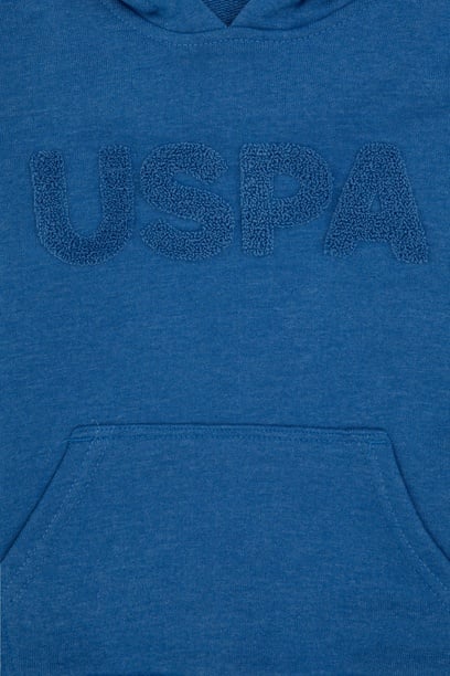 Erkek Çocuk Mavi Basic Kapüşonlu Sweatshirt